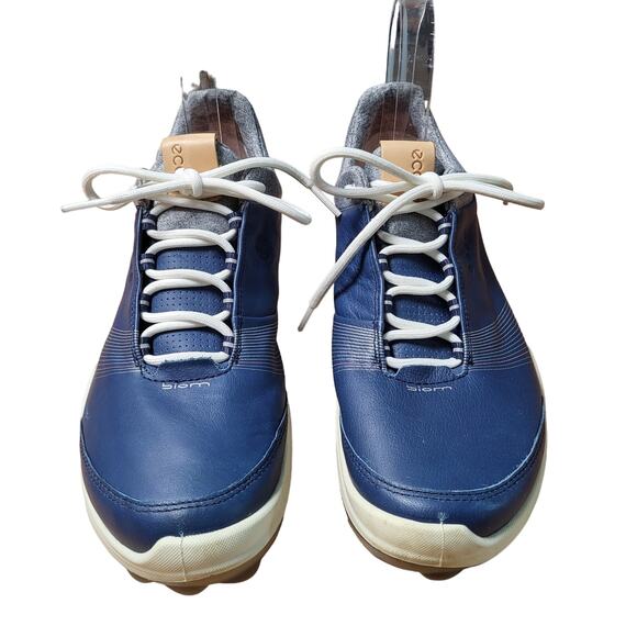 Ecco Biom Gore Tex Blue Leather Lace Up Golf Shoes Women's Size 9 Extra Width - Picture 3 of 15